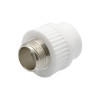 Муфта комбинированная EVER PLAST АТ 014 25 01 00 Дн25х1/2″ Ру25, под приварку / наружная резьба, материал - полипропилен, цвет - белый